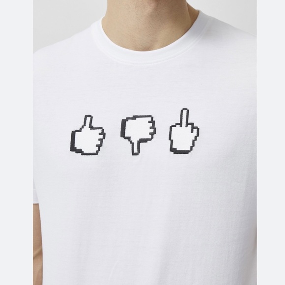 French Connection Pixel Emoji Shirt, Size Large - Picture 3 of 5